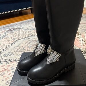 Kurt Geiger Black Kids Boots with Silver Accents